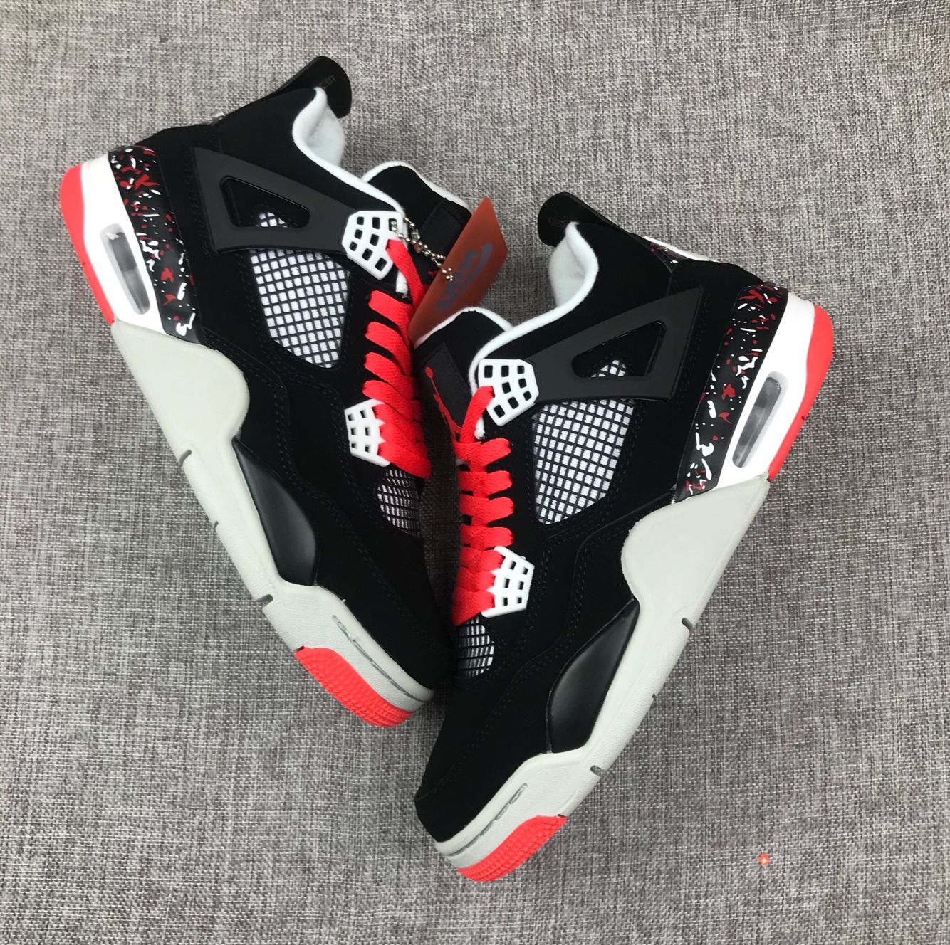 2020 2020 Air Jordan 4 Retro Motorsport Black Red - Click Image to Close